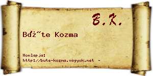 Büte Kozma névjegykártya